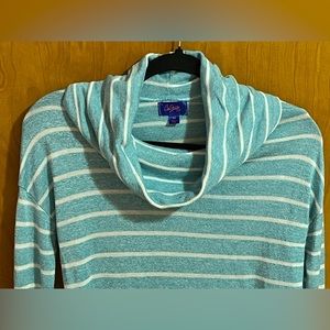 City Streets Striped Cowl Neck Shirt Size XS